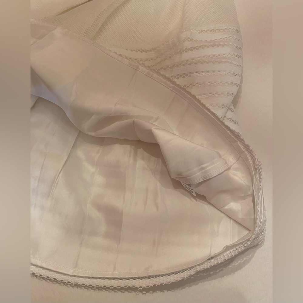 English Rose White A Line Skirt Patterned‎ Lace Lined Size Medium NWT - Picture 7 of 9